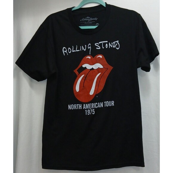the Rolling Stones Other - The Rolling Stones North American Tour 1975 Men's Graphic T-Shirt Lips Medium 🎸